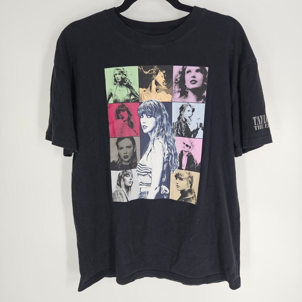 Taylor Swift Black Multicolor The Eras Tour Graphic Tee M